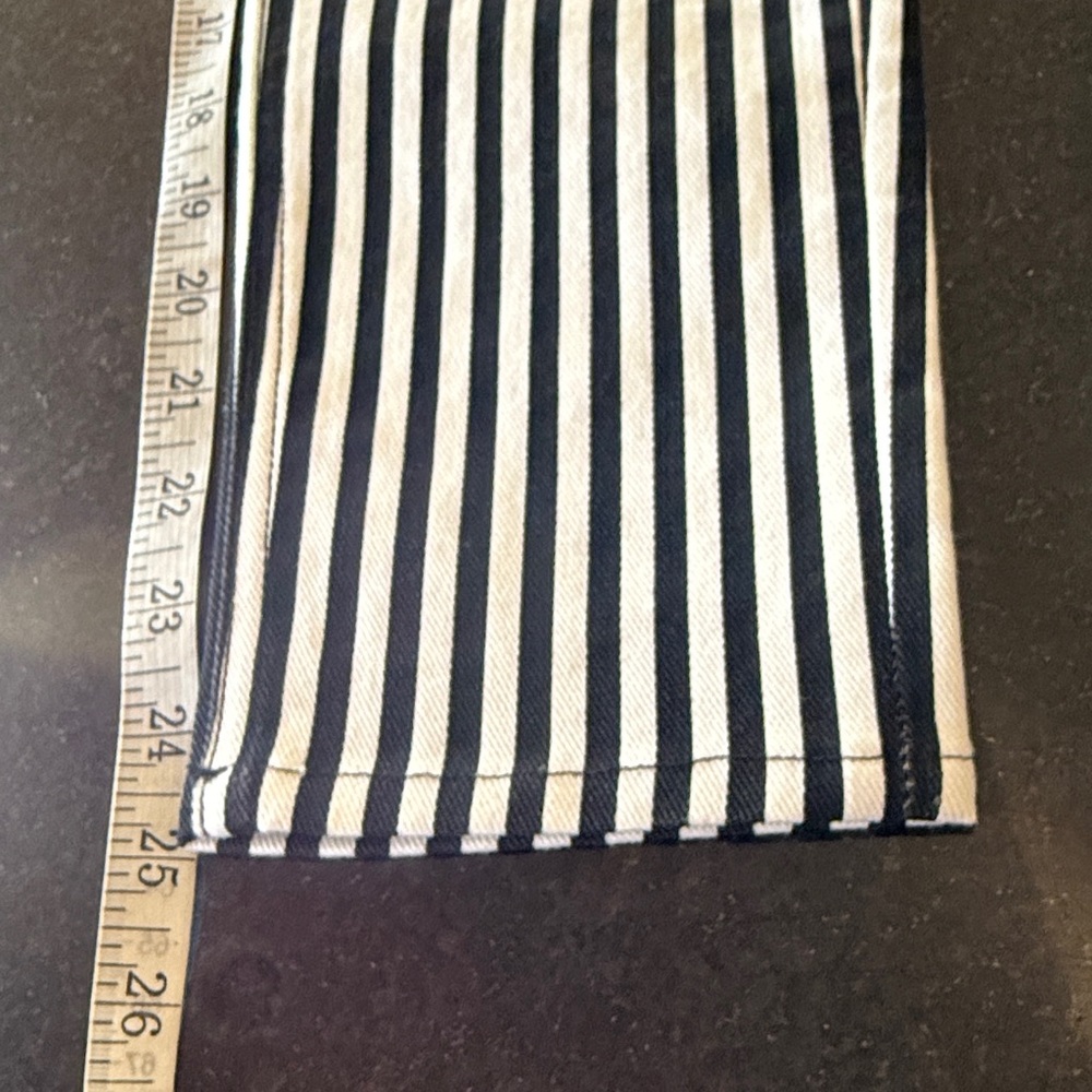 Rag & Bone High-Rise Ankle Skinny Jeans in Oba Black/White Stripe Waist 25 - Picture 12 of 13